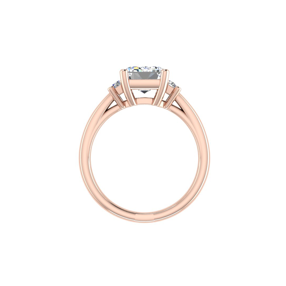 Jennifer Emerald Three-Stone Engagement ring
